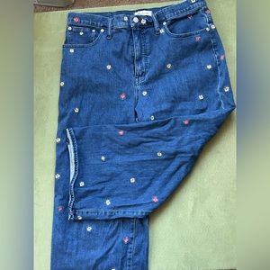 Madewell Cropped Floral Jeans